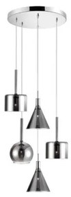 Κρεμαστό Φωτιστικό Ροζέτα 5xG9 Γυαλί Luma Lighting-114-01047-12-smoke-Φιμέ/Smoke 114-01047-12-smoke