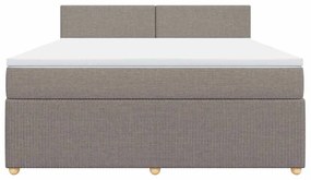 vidaXL Κρεβάτι Boxspring με Στρώμα Taupe 180x200 εκ. Υφασμάτινο