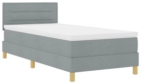 vidaXL Κρεβάτι box spring με στρώμα Ανοιχτό γκρι 80 x 200 cm ύφασμα