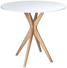 Τραπέζι Jubi JUBITLRO1 Φ90x73cm Natural-White Mdf, Wood
