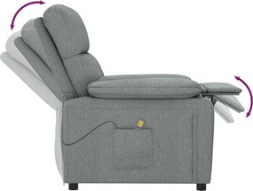 vidaXL Πολυθρόνα Μασάζ Σκούρο Γκρι Υφασμάτινη
