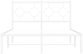 vidaXL Πλαίσιο Κρεβατιού με Κεφαλάρι Λευκό 120 x 200εκ. Μέταλλο