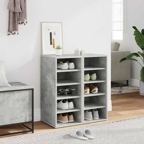 vidaXL Παπουτσοθήκες 2 τεμ. Γκρι Σκυροδέματος 31,5x35x70εκ Επεξ. Ξύλο