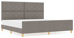 vidaXL Σκελετός Κρεβατιού με κεφαλάρι Taupe 200 x 200 cm ύφασμα