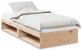 vidaXL Καναπές Κρεβάτι με Στρώμα 90x200 εκ. Μασίφ Ξύλο Πεύκου
