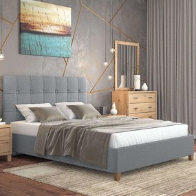 Κρεβάτι Nο64 150x200x111cm Light Grey Διπλό