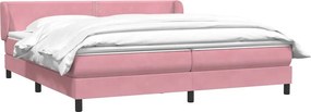 vidaXL Box Spring κρεβάτι με στρώματα ροζ 180x210 cm Βελούδινο