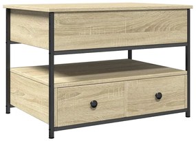 vidaXL Τραπεζάκι Σαλονιού Sonoma Δρυς 70x50x50 εκ. Επ. Ξύλο & Μέταλλο