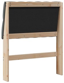 vidaXL Ταπετσαρισμένο κεφαλάρι Σκούρο Γκρι 80 cm Στερεά ξυλεία πεύκου