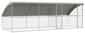 vidaXL Κλουβί Σκύλου 3 pcs Ασημί 6 x 2 x 2 m Γαλβανισμένος χάλυβας