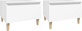 vidaXL Βοηθητικά Τραπέζια 2 τεμ. Λευκά 50x46x35 εκ. Επεξεργασμένο Ξύλο