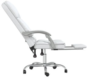 vidaXL Πολυθρόνα Γραφείου Μασάζ Ανακλινόμενη Λευκό από Συνθετικό Δέρμα