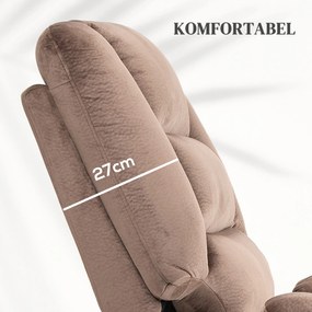 Πολυθρόνα ανύψωσης με λειτουργία μασάζ, 90x93x110cm, Καφέ