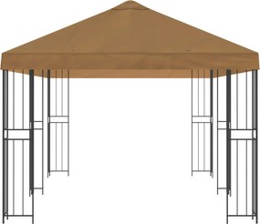 vidaXL Κήπος Γκαζebo 6 x 3 m Μπεζ Πολυεστέρας και Χάλυβας 190 gsm