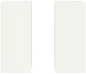 vidaXL Εξωτερικές Σταντ Φυτών  σετ 2 σε λευκό, 24x24x55 εκ, Ατσάλι