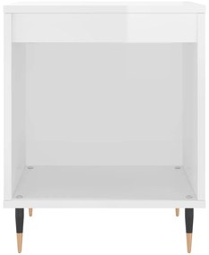 vidaXL Κομοδίνα 2 τεμ. Γυαλ. Λευκό 40 x 35 x 50 εκ. Επεξεργασμένο Ξύλο