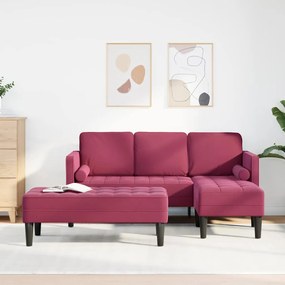 vidaXL Σετ Καναπέ 2 pcs Μπορντό 173 x 131 x 67 εκ Βελούδο