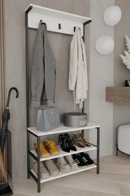 Stewehome Μοντέρνα κρεμάστρα ρούχων με ράφια και μεταλλικό σώμα 72x172x172 cm