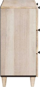 vidaXL Πλαϊνό γραφείο 2 pcs Λευκό 120 x 33,5 x 75 εκ Μασίφ ξύλο μάνγκο