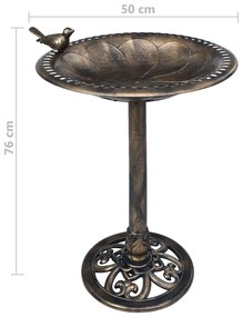 vidaXL Μπανιέρα Πτηνών Κήπου Μπρονζέ Πλαστική