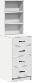 vidaXL Highboard με συρτάρι Λευκό 40 x 41 x 135 εκ. Επεξεργασμένο ξύλο