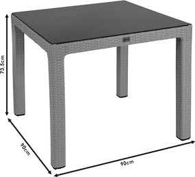 Τραπέζι Explore pakoworld με UV protection PP καφέ 90x90x73.5εκ
