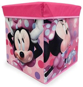 Κουτί-Σκαμπό Polyester Disney Home Minnie 07 Pink 30x30x30εκ. DimCol