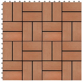 vidaXL Πλακάκια Deck 22 τεμ. Χρώμα Teak 30 x 30 εκ. 2 μ² από WPC