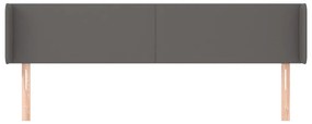 vidaXL Κεφαλάρι με Πτερύγια Γκρι 203x16x78/88 εκ. Συνθετικό Δέρμα