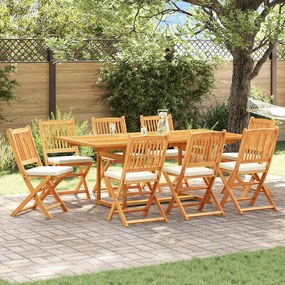 vidaXL Πτυσσόμενη Καρέκλα με μαξιλάρι 8 pcs Λευκό 49 x 57.5 x 92εκ