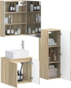 vidaXL Σετ Επίπλων Μπάνιου 4 pcs Sonoma Δρυς