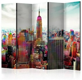 Διαχωριστικό με 5 τμήματα - Colors of New York City II [Room Dividers]