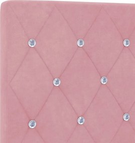 vidaXL Κεφαλάρι με κεφαλάρι Ροζ 200 cm Τεχνητό Δέρμα