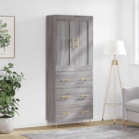 vidaXL Ντουλάπι Γκρι Sonoma 69,5 x 34 x 180 εκ. Επεξεργασμένο Ξύλο
