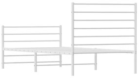 Πλαίσιο Κρεβατιού με Κεφαλάρι/Ποδαρικό Λευκό 90x190 εκ. Μέταλλο - Λευκό