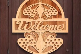 Σετ των 3 Intra απο ξύλο plywood 3mm-4mm πάχος Butterfly Welcome Sign . Δίασταση 3x3 cm INTRAFABR-76213614