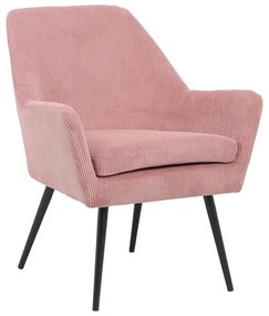 Armchair with Black Metal Legs Rochelle Fylliana Pink 65x66x76 cm