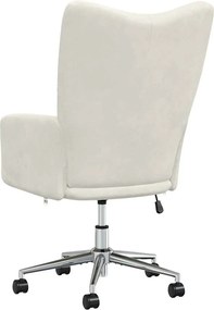 vidaXL Πολυθρόνα Relax Λευκό Κρεμ Βελούδινη