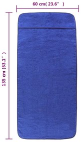 Πετσέτες Θαλάσσης 4 τεμ. Μπλε Ρουά 60 x 135 εκ. Ύφασμα 400 GSM - Μπλε