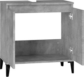 vidaXL Ντουλάπι Νιπτήρα Γκρι Σκυρ. 58x33x60 εκ. Επεξεργασμένο Ξύλο