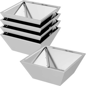vidaXL Γλάστρα Κήπου 5 τμχ. Ασημί 40 x 40 x 15 cm