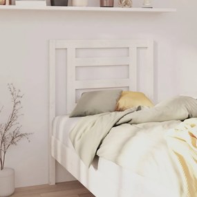 vidaXL Κεφαλάρι Κρεβατιού Λευκό 81 x 4 x 100 εκ. από Μασίφ Ξύλο Πεύκου