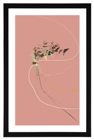 Αφίσα με πασπαρτού Όμορφο φυτό - 60x90 black