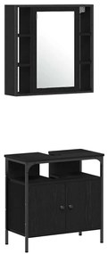 vidaXL Σετ Ντουλαπιών Μπάνιου 4 pcs Μαύρη δρυς 33 x 33 x 185.5 εκ