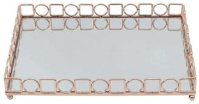 Δίσκος Ορθογώνιος Με Καθρέπτη SUB208 45x30x5,5cm Bronze Espiel Μέταλλο