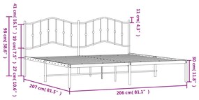 ΠΛΑΙΣΙΟ ΚΡΕΒΑΤΙΟΥ ΜΕ ΚΕΦΑΛΑΡΙ ΜΑΥΡΟ 200 X 200 ΕΚ. ΜΕΤΑΛΛΙΚΟ 373796