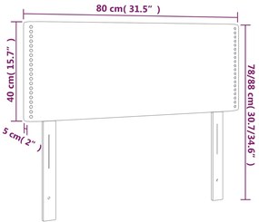 vidaXL Κεφαλάρι Κρεβατιού LED Μαύρο 80 x 5 x 78/88 εκ. Υφασμάτινο