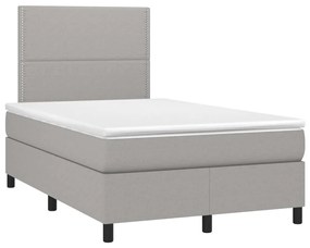 ΚΡΕΒΑΤΙ BOXSPRING ΜΕ ΣΤΡΩΜΑ &amp; LED ΑΝ.ΓΚΡΙ 120X200 ΕΚ ΥΦΑΣΜΑΤΙΝΟ 3134781