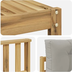 vidaXL Σειρά Καναπέ Εξωτερικού 4 pcs Λευκό και Ανοιχτό Γκρι
