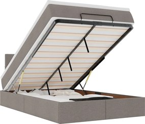 vidaXL Οθωμανικό κρεβάτι με στρώμα Taupe 120x200cm ύφασμα